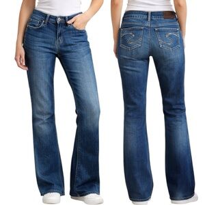 Silver Jeans Suki Bootcut Jeans Size 28 Mid Rise Dark Wash